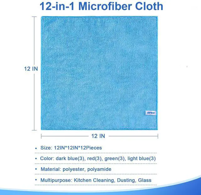 Alt view image 2 of 7 - 12Pcs Premium Microfiber Cleaning Cloth, Highly Absorbent Household Cleaning Supplies - for Kitchen Towels, Dish Cloths, Dust Rag