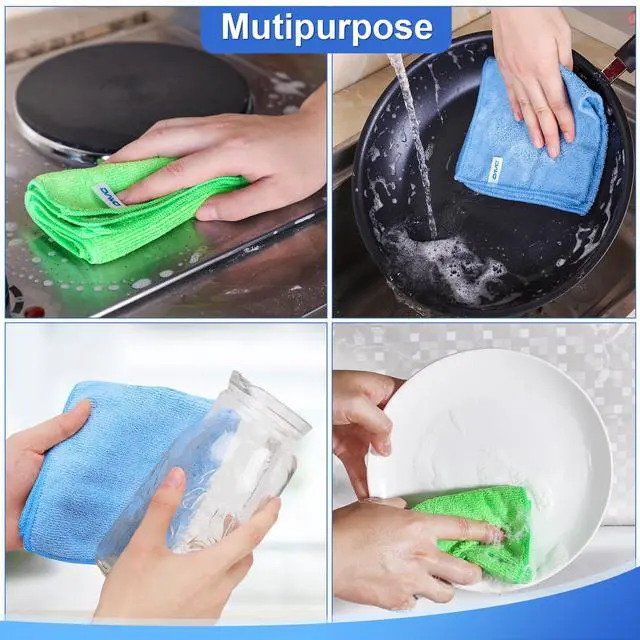 Alt view image 6 of 7 - 12Pcs Premium Microfiber Cleaning Cloth, Highly Absorbent Household Cleaning Supplies - for Kitchen Towels, Dish Cloths, Dust Rag