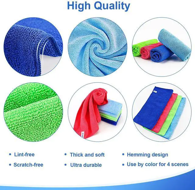 Alt view image 3 of 7 - 12Pcs Premium Microfiber Cleaning Cloth, Highly Absorbent Household Cleaning Supplies - for Kitchen Towels, Dish Cloths, Dust Rag