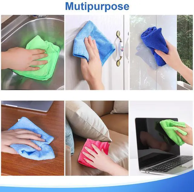 Alt view image 7 of 7 - 12Pcs Premium Microfiber Cleaning Cloth, Highly Absorbent Household Cleaning Supplies - for Kitchen Towels, Dish Cloths, Dust Rag