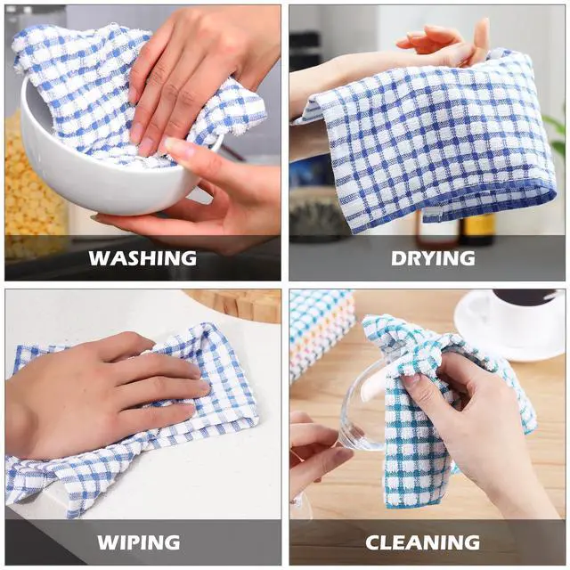 Alt view image 4 of 7 - 100% Cotton Kitchen Dish Cloths for Washing Dishes, 12x12 Inches Dish Rags, Absorbent Kitchen Cloths Pack of 8, Quick Drying Cleaning Cloths