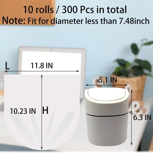 Alt view image 3 of 7 - 0.5 Gallon Mini Trash Bags 300Pcs Extra Small Clear Garbage Bags Tiny Bathroom Trash Can Liners Disposable Car Plastic Bags for Mini Countertop Bin Desk Table Top Trash Can (Fit 0.4-0.8 Gal)