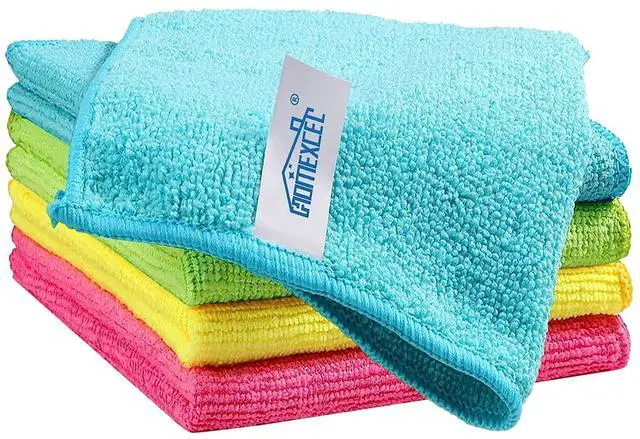 Main image of Microfiber Cleaning Cloth, 5 Pack Cleaning Towels for Kitchen, Lint Free, Scratch-Free, Highly Absorbent, and Reusable Cleaning Rags for House, 11.5 X11.5 inch (Green/Blue/Yellow/Pink)