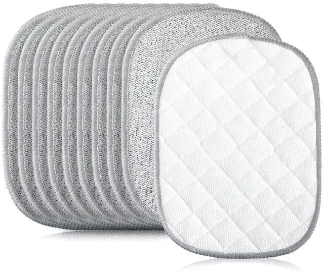 Main image of 10 Pcs Wire Dish Cloth, 2025 Upgraded Double-Sided Cleaning Cloths, Silver Stainless Steel Mesh with Multi-Layer Cotton Yarn, Non-Scratch Metal Scrubbing Pads for Home Kitchen, Durable Reusabl