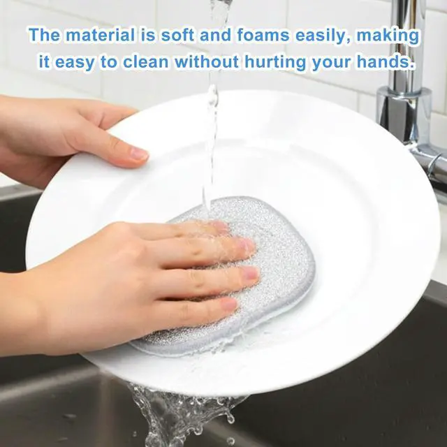 Alt view image 4 of 7 - 10 Pcs Wire Dish Cloth, 2025 Upgraded Double-Sided Cleaning Cloths, Silver Stainless Steel Mesh with Multi-Layer Cotton Yarn, Non-Scratch Metal Scrubbing Pads for Home Kitchen, Durable Reusabl