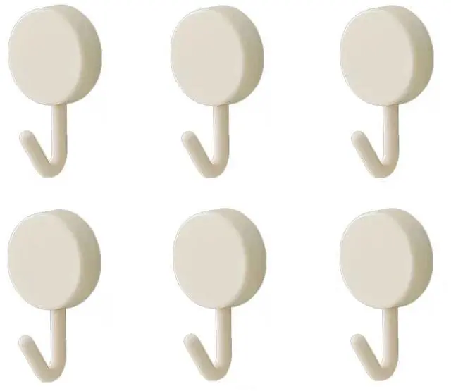 Main image of 6 Pack Adhesive Hooks Cute Utility Hooks, Key Hooks for Wall Decorative, for Hanging Hat, Towel, Key, Towel Hook Wall Mount for Home, Kitchen, Bathroom, Office(White)