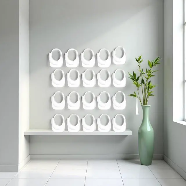 Alt view image 4 of 7 - 20-Pack Invisible Adhesive Hooks - Heavy Duty Clear Wall Hangers for Bathroom/Kitchen Organization, Damage-Free Removable Hooks for Towels, Utensils and Decor