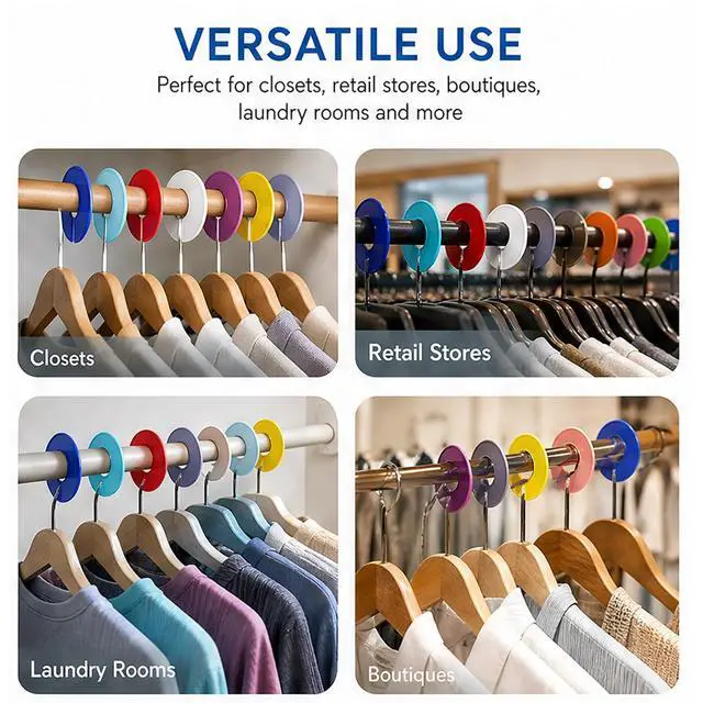 Alt view image 6 of 7 - Closet Dividers Organizers for Hanging Clothes Clothes Organizer for Closet Writable and Reusable Clothing Rack Divider for Wardrobe, Rack, Store, Boutique Sorting Clothing Size, Color 20 PCS 10-Color