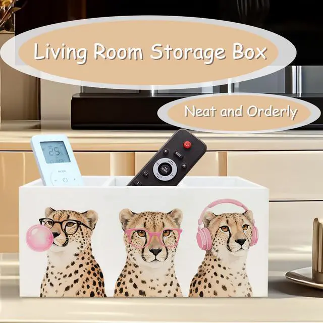 Alt view image 6 of 6 - Trendy Funny Leopard Pen Pencil Holder Organizer for Desk, Cheetah Room Decor, Preppy Girly Y2k Aesthetic Cheetah Wooden Box Block Sign for Home Office Tabletop Decor