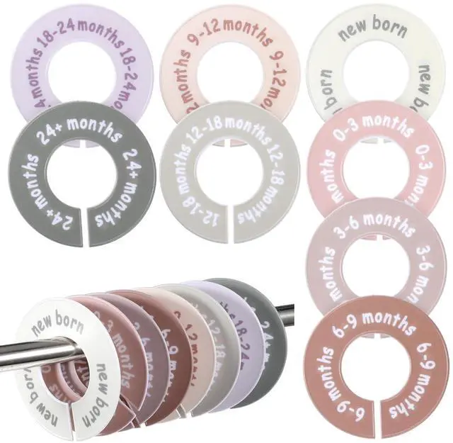 Main image of Baby Closet Dividers Baby Closet Dividers for Cloth 8PCS Unisex Round Double-Sided Clothes Size Divider Child Clothes Organizers Labels Wardrobe Organizer Hanger Divider from Newborn to Toddler