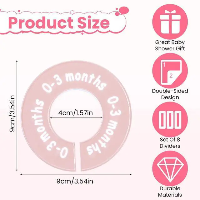 Alt view image 2 of 7 - Baby Closet Dividers Baby Closet Dividers for Cloth 8PCS Unisex Round Double-Sided Clothes Size Divider Child Clothes Organizers Labels Wardrobe Organizer Hanger Divider from Newborn to Toddler