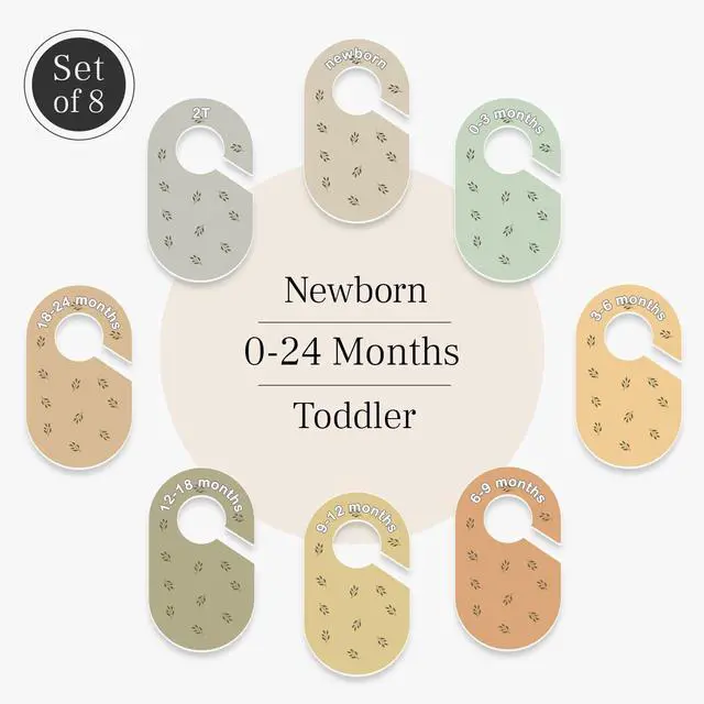 Alt view image 3 of 7 - Baby Closet Dividers (Leaves) - Ideal Baby Clothes Dividers Organize Nursery Closet Hangers by Size/Age