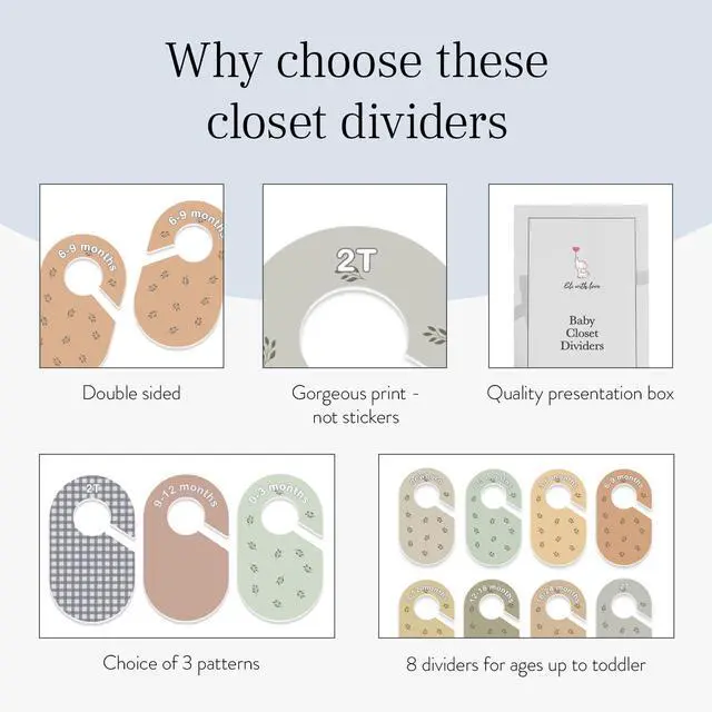 Alt view image 5 of 7 - Baby Closet Dividers (Leaves) - Ideal Baby Clothes Dividers Organize Nursery Closet Hangers by Size/Age