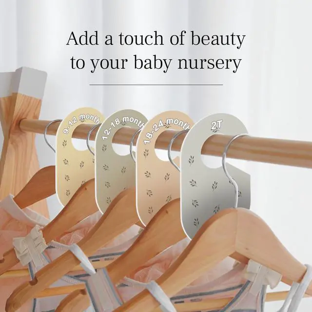 Alt view image 7 of 7 - Baby Closet Dividers (Leaves) - Ideal Baby Clothes Dividers Organize Nursery Closet Hangers by Size/Age
