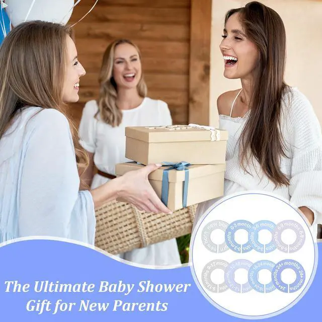 Alt view image 6 of 6 - Baby Closet Size Dividers for Clothes 0-24 Months, 8 Pack Small Round Closet Divider Double-Sided Design Fits Most Rods, Blue Nursery Clothing Organizer & Wardrobe Decor