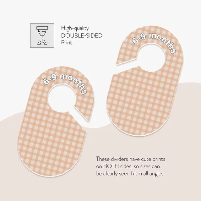 Alt view image 2 of 7 - Baby Closet Dividers (Gingham) - Ideal Baby Clothes Dividers Organize Nursery Closet Hangers by Size/Age
