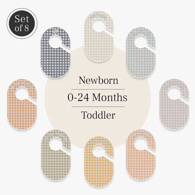 Alt view image 3 of 7 - Baby Closet Dividers (Gingham) - Ideal Baby Clothes Dividers Organize Nursery Closet Hangers by Size/Age