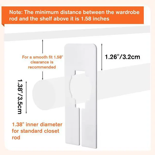 Alt view image 3 of 7 - Closet Dividers, 8 Pcs White Closet Rack Dividers for Hanging, Clothing Plastic Rack Size Divider Rectangular Reusable Closets Separators Closets Labels Divider