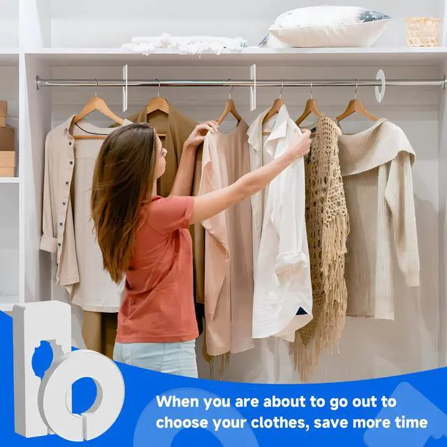 Alt view image 6 of 7 - 20 PCS Plastic Closet Dividers, Closet Organizers Clothes Divider Labels, Writable and Reusable, for Cloth Store, Department Stores, Inner Diameter 1.38