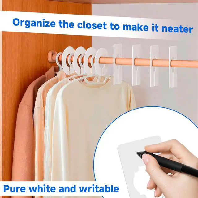 Alt view image 4 of 7 - 20 PCS Plastic Closet Dividers, Closet Organizers Clothes Divider Labels, Writable and Reusable, for Cloth Store, Department Stores, Inner Diameter 1.38