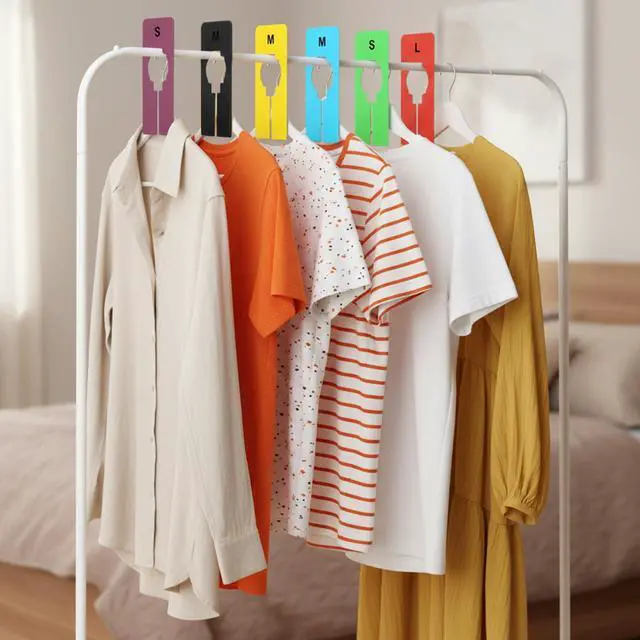Alt view image 5 of 7 - 10pcs Clothing Size Dividers, Closet Dividers for Hanging Clothes, Closet Rack Dividers, Hanger Closets Size Divider, Reusable Rectangular Clothes Divider (Colorful)