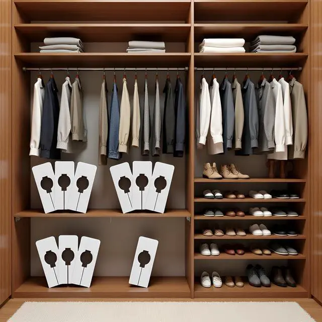 Alt view image 2 of 7 - 10Pcs White Clothing Rack Size Dividers Closet Dividers Rectangular Clothing Hangers Dividers with Clothing and Closet Storagedividers for Hanging Clothes Mounted Closet Systems