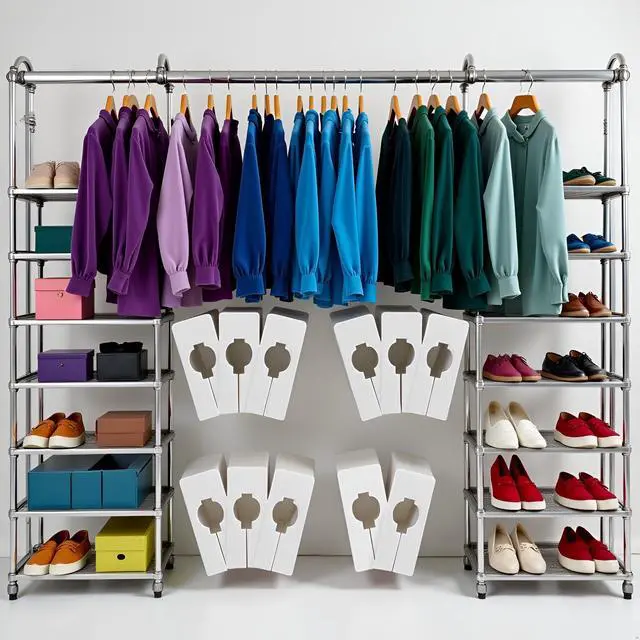 Alt view image 3 of 7 - 10Pcs White Clothing Rack Size Dividers Closet Dividers Rectangular Clothing Hangers Dividers with Clothing and Closet Storagedividers for Hanging Clothes Mounted Closet Systems