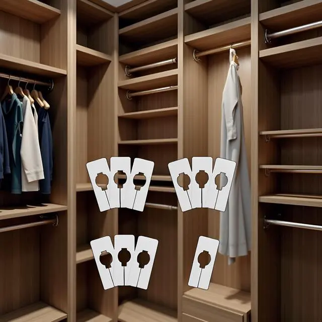 Alt view image 4 of 7 - 10Pcs White Clothing Rack Size Dividers Closet Dividers Rectangular Clothing Hangers Dividers with Clothing and Closet Storagedividers for Hanging Clothes Mounted Closet Systems