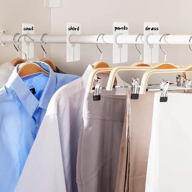 Alt view image 6 of 7 - 10Pcs White Clothing Rack Size Dividers Closet Dividers Rectangular Clothing Hangers Dividers with Clothing and Closet Storagedividers for Hanging Clothes Mounted Closet Systems