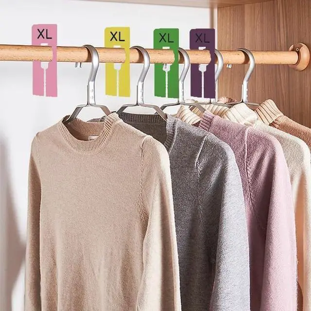 Alt view image 7 of 7 - 10Pcs White Clothing Rack Size Dividers Closet Dividers Rectangular Clothing Hangers Dividers with Clothing and Closet Storagedividers for Hanging Clothes Mounted Closet Systems