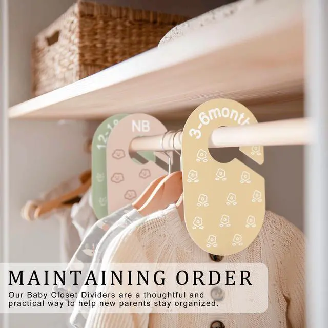 Alt view image 4 of 7 - Baby Closet Dividers, Double-Sided Cute Design Baby Clothes Dividers for Closet, Baby Clothes Organizer for Sorting Clothing in 7 Sizes from Newborn to 12+ Months