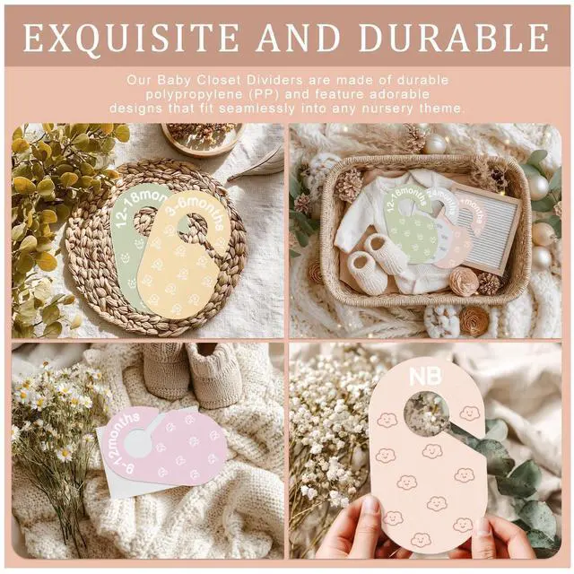 Alt view image 5 of 7 - Baby Closet Dividers, Double-Sided Cute Design Baby Clothes Dividers for Closet, Baby Clothes Organizer for Sorting Clothing in 7 Sizes from Newborn to 12+ Months
