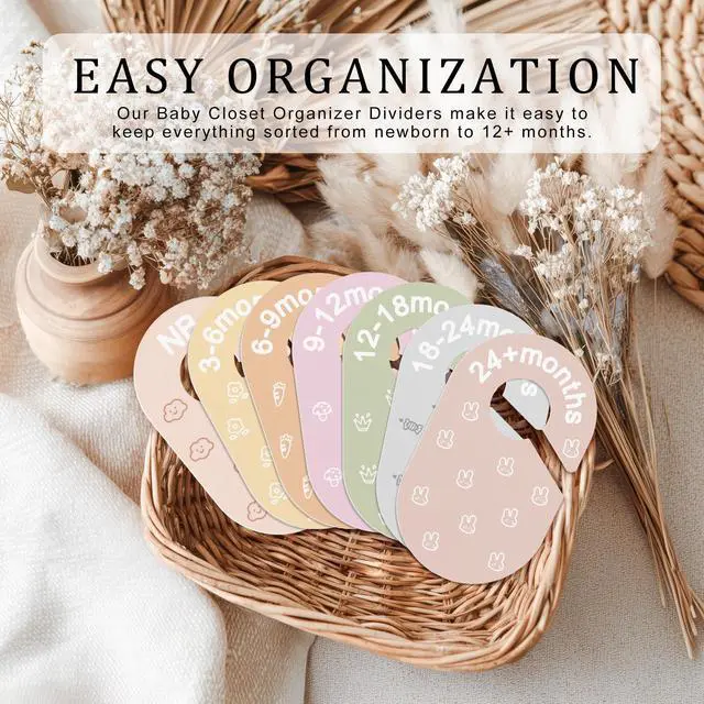 Alt view image 6 of 7 - Baby Closet Dividers, Double-Sided Cute Design Baby Clothes Dividers for Closet, Baby Clothes Organizer for Sorting Clothing in 7 Sizes from Newborn to 12+ Months