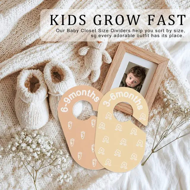 Alt view image 7 of 7 - Baby Closet Dividers, Double-Sided Cute Design Baby Clothes Dividers for Closet, Baby Clothes Organizer for Sorting Clothing in 7 Sizes from Newborn to 12+ Months