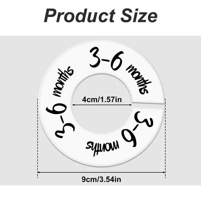 Alt view image 2 of 7 - Baby Closet Dividers 6 Pack, Unisex Nursery Closet Organizer for Easy Sorting, 0-24 Months Hanger Divider from Newborn to Toddler, Baby Clothing Dividers Age Divider Fits Most Rod(White)
