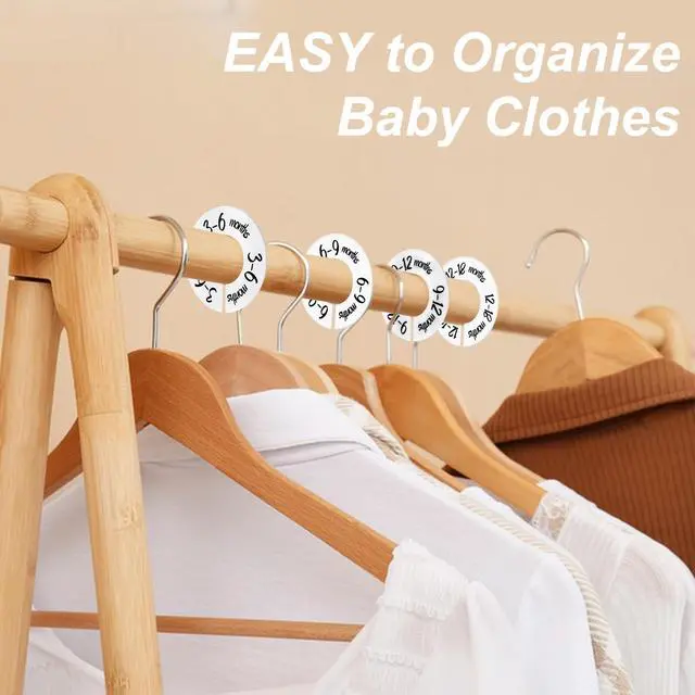 Alt view image 5 of 7 - Baby Closet Dividers 6 Pack, Unisex Nursery Closet Organizer for Easy Sorting, 0-24 Months Hanger Divider from Newborn to Toddler, Baby Clothing Dividers Age Divider Fits Most Rod(White)
