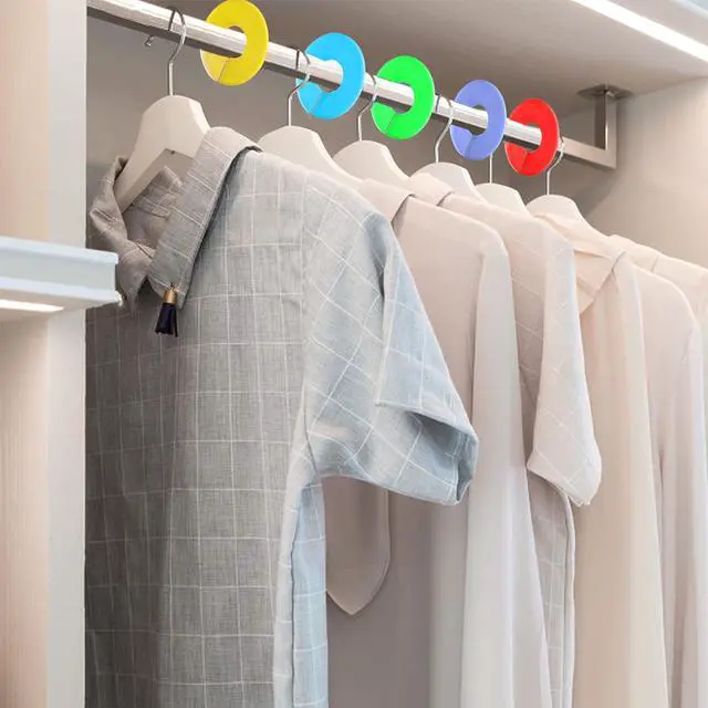 Alt view image 4 of 7 - Closet Dividers for Hanging Clothes 12Pcs Clothing Rack Size Dividers Clothes Size Dividers Clothing Rack Dividers Size Rings for Clothing Racks for Sorting Clothing Size