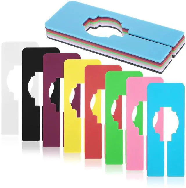Main image of 8 Pcs Rectangular Colorful Hanging Closet Size Dividers 8 Colors Closet Rack Dividers Plastic Clothing Hanger Divider Rack Size Divider Reusable Closets Separators Closets Labels for Sorting Clothes