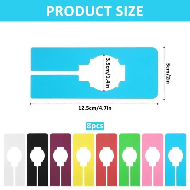Alt view image 2 of 7 - 8 Pcs Rectangular Colorful Hanging Closet Size Dividers 8 Colors Closet Rack Dividers Plastic Clothing Hanger Divider Rack Size Divider Reusable Closets Separators Closets Labels for Sorting Clothes