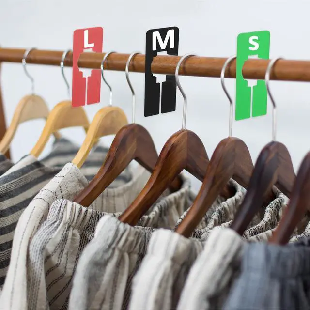 Alt view image 5 of 7 - 8 Pcs Rectangular Colorful Hanging Closet Size Dividers 8 Colors Closet Rack Dividers Plastic Clothing Hanger Divider Rack Size Divider Reusable Closets Separators Closets Labels for Sorting Clothes