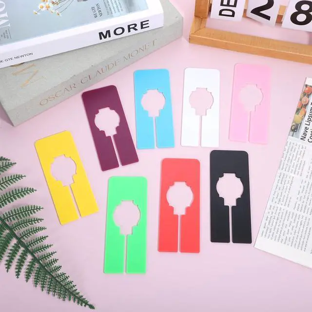 Alt view image 6 of 7 - 8 Pcs Rectangular Colorful Hanging Closet Size Dividers 8 Colors Closet Rack Dividers Plastic Clothing Hanger Divider Rack Size Divider Reusable Closets Separators Closets Labels for Sorting Clothes