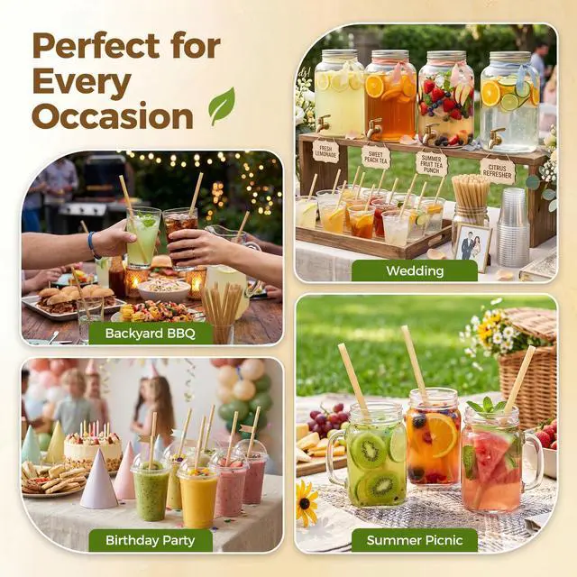 Alt view image 7 of 7 - 60PCS Sugarcane Straws, 7.7 Inch Drinking Straws for Hot Cold Drinks