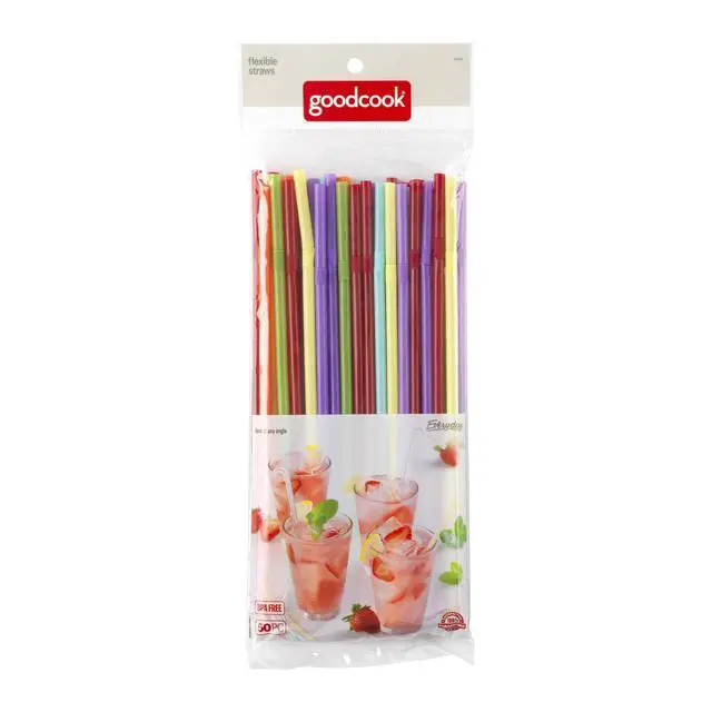 Alt view image 4 of 4 - Everyday Flexible Drinking Straws, 50-Pack, Multicolored
