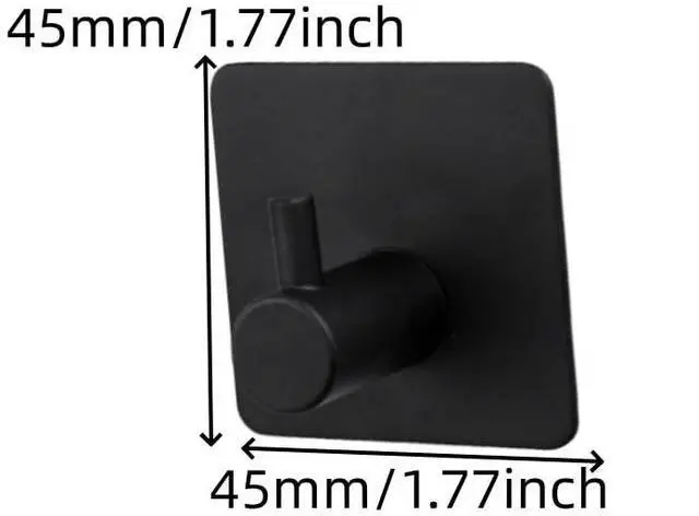 Alt view image 2 of 4 - 4 Pcs Adhesive Hooks Heavy Duty Shower Hook Waterproof, Black Stick on Hooks for Hanging Loofah Towel Robe Clothes, Removable Stainless Steel Bathroom Adhesive Wall HooksBlack