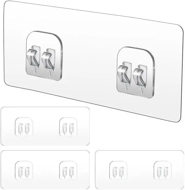 Main image of 4 Pack Shower Caddy Adhesive Replacement, Strong Adhesive Sticker Hooks for Corner Shower Caddy Bathroom Shelf Basket Soap Dish Hanging Hooks Kitchen Accessories No Drilling