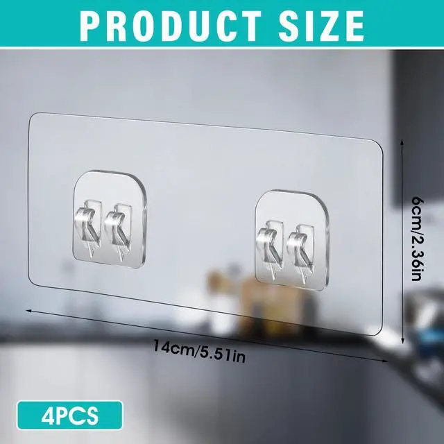 Alt view image 2 of 7 - 4 Pack Shower Caddy Adhesive Replacement, Strong Adhesive Sticker Hooks for Corner Shower Caddy Bathroom Shelf Basket Soap Dish Hanging Hooks Kitchen Accessories No Drilling