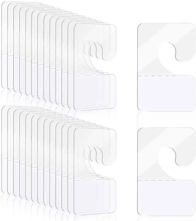 Main image of 100Pcs Sticky Hang Tabs, Self Adhesive J-Hook Hanging Tabs Plastic Hang Tags for Retail Display Clear Sticky Tab Hanging Tags for Display Pegboard