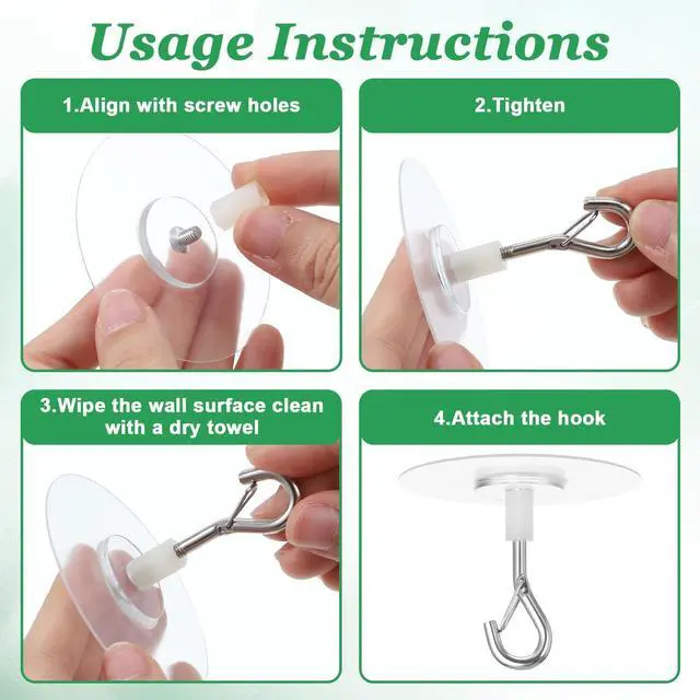 Alt view image 4 of 7 - Adhesive Ceiling Hook No Drill Weight-Bearing Stick-On Ceiling Hook Hanging Hooks with Safety Clasp for Small Plants Wind Chimes Lanterns Office Storage & Wall Decor