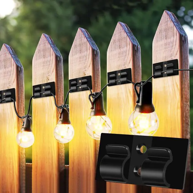 Main image of 15 Hooks for Outdoor String Lights Clips,Outdoor Light Clips, Black