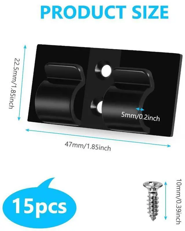 Alt view image 2 of 7 - 15 Hooks for Outdoor String Lights Clips,Outdoor Light Clips, Black